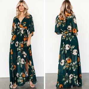 Baltic Born Kia Kimono Dress in Deep Topaz Floral XL NWT